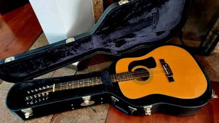 Violão Folk Washburn 12 Strings Acoustic Guitar Vintage Maade In USA + Case Texano Western