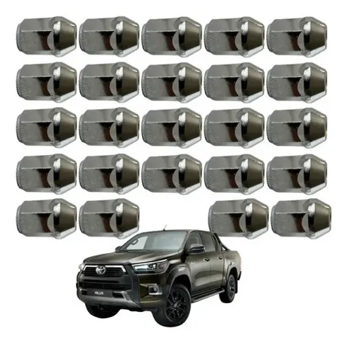 Jogo 24 Porcas Cromadas Toyota Hilux Sw4 Conica Ch21 M12x1.5