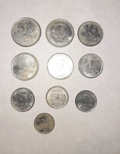 Moedas antigas anos 80 Brasil