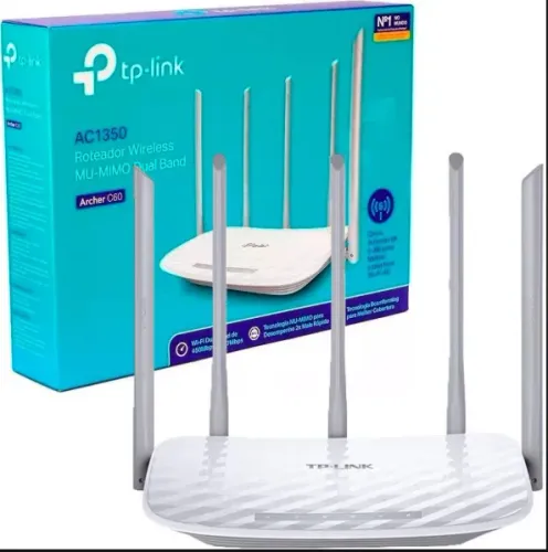Roteador Wireless Dual Band 450/867Mbps TP-Link AC-1350 Archer C60 com 5 Antenas