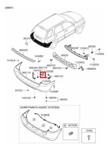 Suporte Para-choque Traseiro Esquerdo Sportage 2004 A 2010