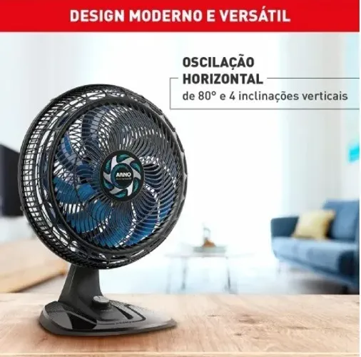 Ventilador de Mesa Arno 40cm X-Treme 9 Preto VE90 - 127 Volts- PRODUTO NOVO