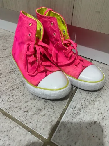 Tênis cano longo infantil rosa pink
