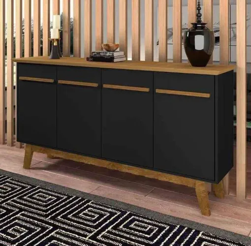Aparador buffet Cinamomo/Preto fosco
