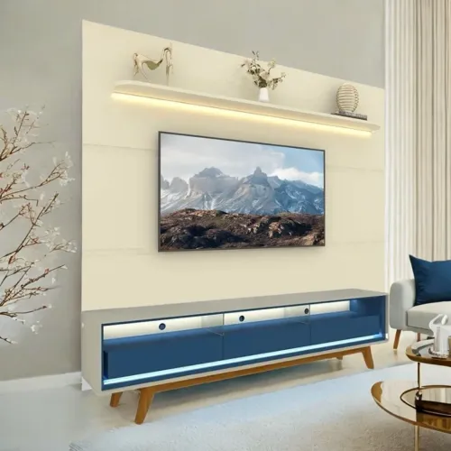 Painel até 85? Royal 220 Off White + Rack Requinte tt433