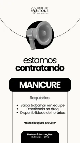 VAGAS PARA MANICURES. 