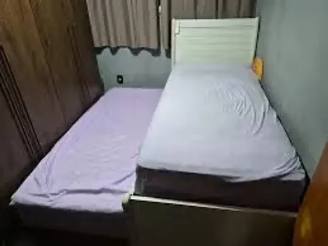 Cama viúva box com cama auxiliar e colchão