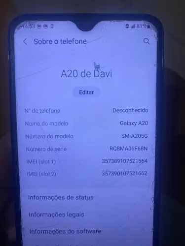 Vendo celular Samsung A20 galaxy usado