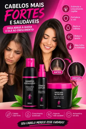 Kit S.O.S crescimento - Fortaleça e cuide dos seus cabelos.