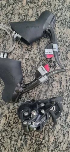 Par STI sram red 2x10 + câmbio traseiro sram force