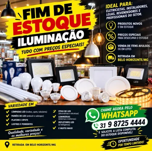 FIM DE ESTOQUE - Produtos de Iluminação