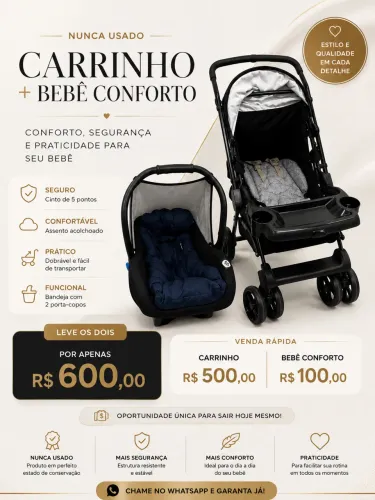 Vendo carrinho e bebê conforto