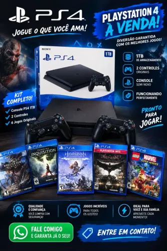 Ps4 1 tera todo original 2 controles