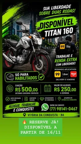 Locação de Honda CG 160 Titan Flexone/ed.especial 40 Anos 2023