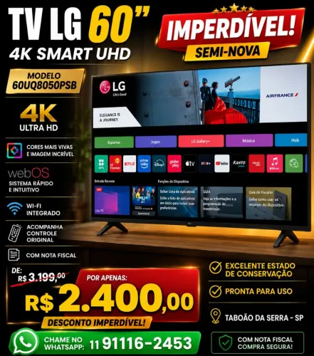 TV Smartv LG 60 polegadas semi-nova em ótimo estado mais detalhes só entrar em contato