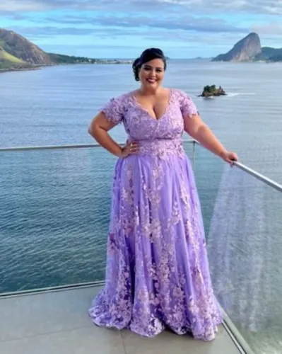 Vestido Festa Plus size lilás