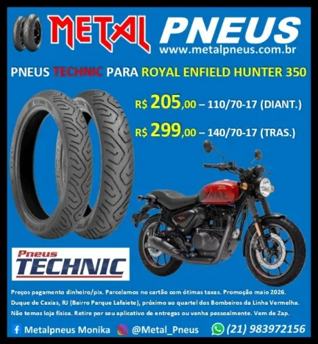 Pneu Moto Technic Royal Enfield Hunter 350 - Novos Com Garantia