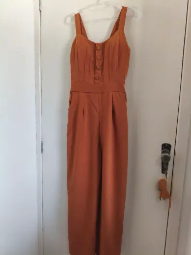 Macacão Feminino Terracota com Bolsos - Usado 1 Vez