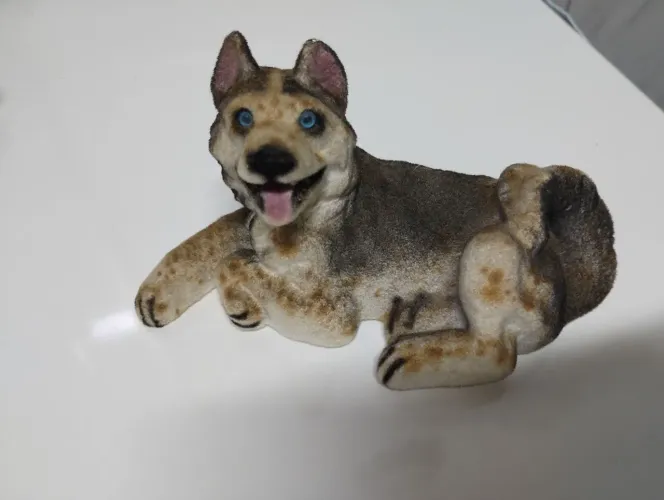 Mini cachorrinho gesso peluciado