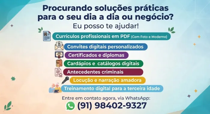 Procurando soluções praticas para o seu dia a dia ou negócio? Eu posso te ajudar!
