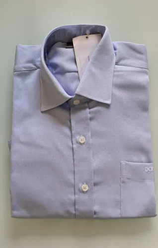 nova com etiqueta camisa social doptex classic 1658 azul com proteção solar uv 25