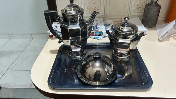 Conjunto de chá/café em prata Francês - anos 70/80 Vintage Clássico