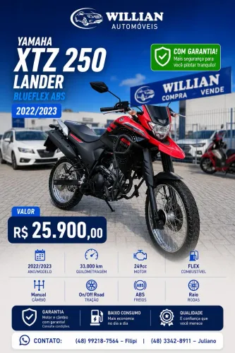 YAMAHA XTZ 250 Lander ABS 2023 | 33 Mil KM | Conserva
