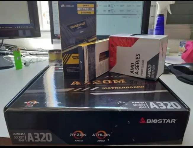 Kit processador+ Placa mãe + 2 memórias RAM Corsair