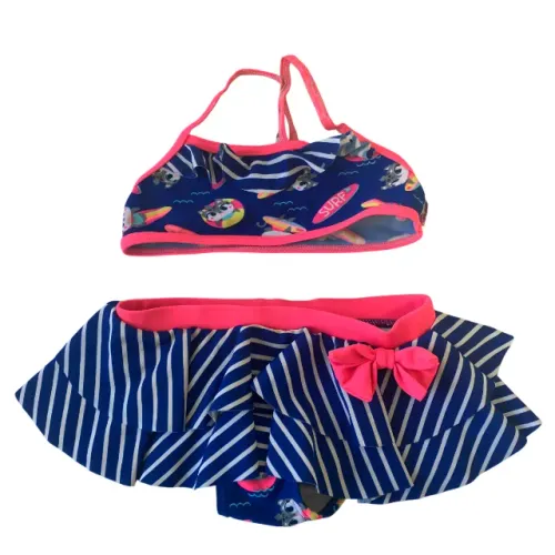 Biquíni Pucket Original Menina Surf Azul Tamanho 4 Anos