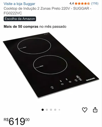 COOKTOP DE INDUÇÃO 2B LACRADO NA CAIXA 
