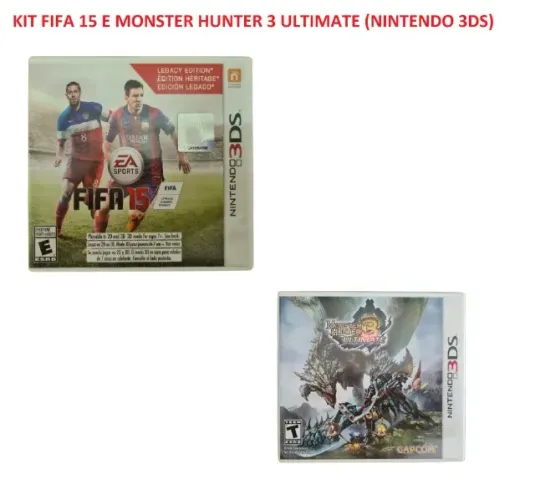 Kit com 2 Jogos Nintendo 3DS Fifa 15 + Monster Hunter 3 Ultimate