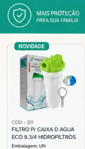 Filtro de caixa d'água. 