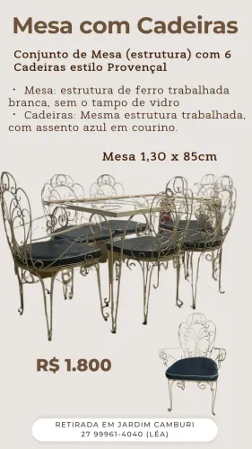 Mesa com 6 cadeiras