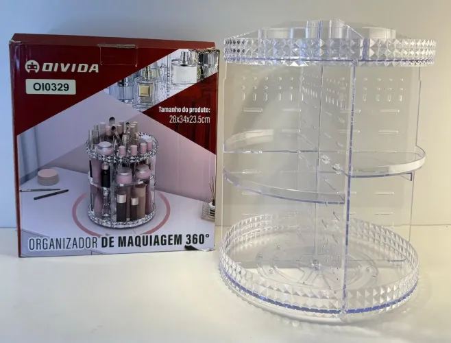 Porta maquiagem giratório 360°