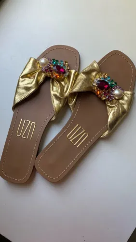 Flat New Metal Ouro UZA Shoes