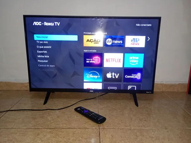 Smart TV 32 AOC Roku TV - Quase Nunca Usada! (Apenas R$ 750)