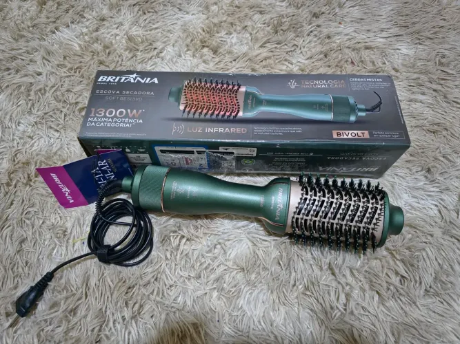 Escova Secadora Britânia Soft 1300W Bivolt - Semi-nova na Caixa
