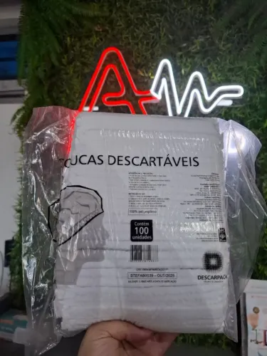 Touca Descartável Branca - Descarpack