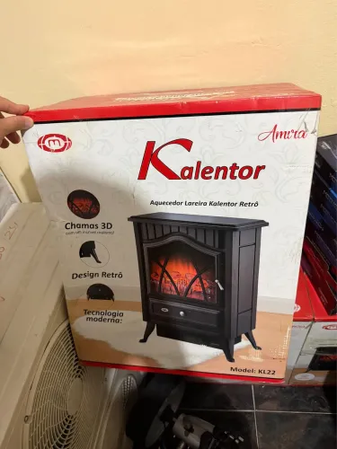 Aquecedor elétrico Kalentor, chamas 3D retrô