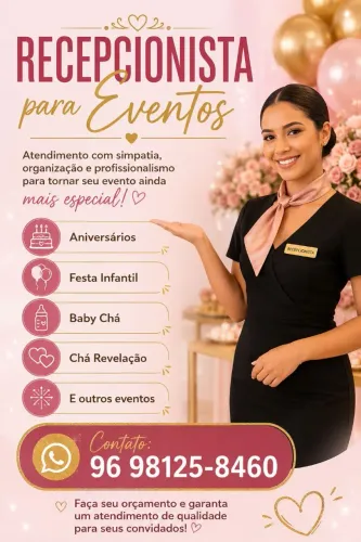 Recepcionista para evento/festa