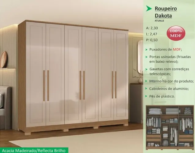 ROUPEIRO DAKOTA 2060 6P MDF