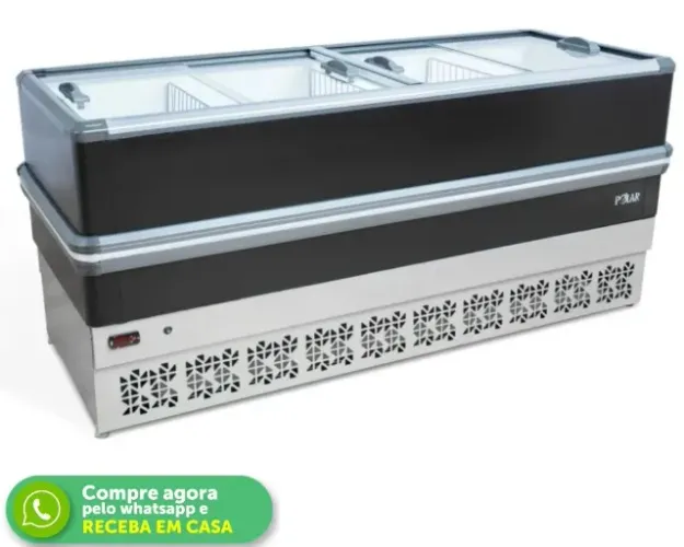 Ilha para Frios Vidro Reto 2M Polar Nova