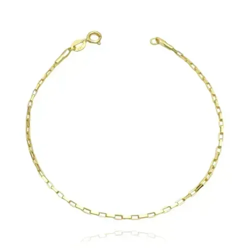 Pulseira Carrier Quadrada (Cubinho) 1,5mm banhada a ouro 18k (Fecho Tradicional) (TAG 18K)