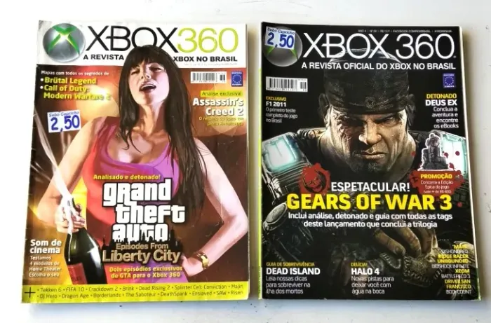 Lote com 2 Revistas de Games Antigas - XBOX 360 - Edições nº 36 e 59 - 2009 e 2011