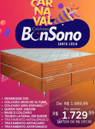 Cama queen D33 linha  premium bonsono pronta entrega 