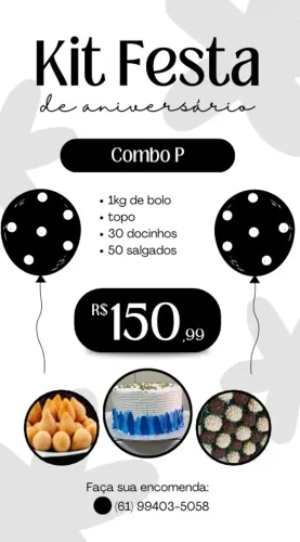 Kit festas e bolos de aniversário Valparaiso e entorno