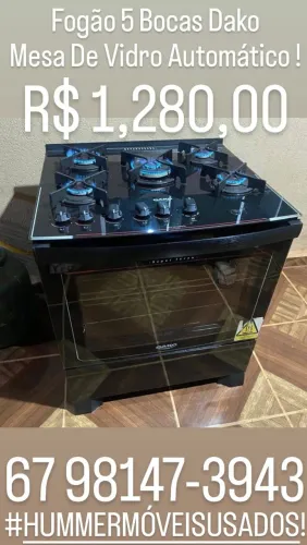 Vende - Se Fogão 5 Bocas Dako Mesa De Vidro Automático !
