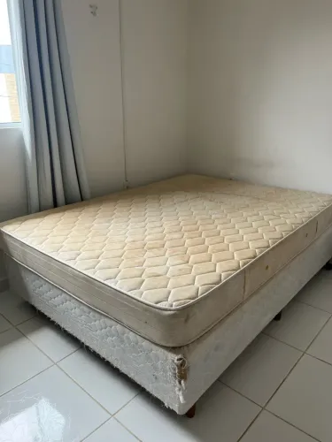 Cama Box Casal com rodinhas + Colchão ortopédico D60