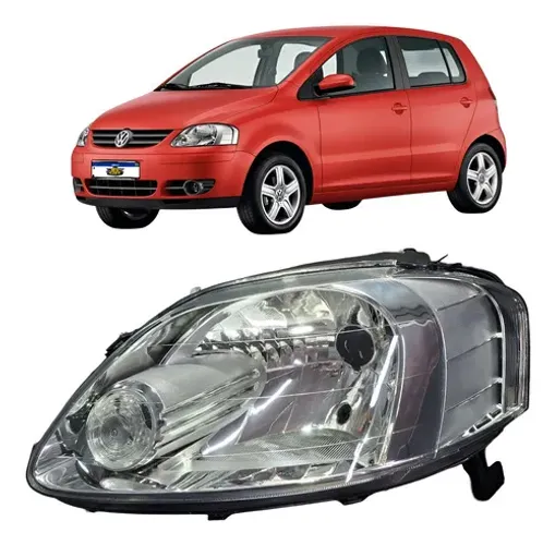 Farol Esquerdo Fox Cross Spacefox 2003 2009 Simples Cromada Esquerdo/motorista