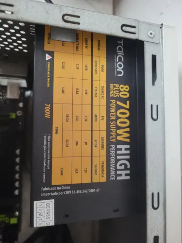 Fonte atx taicon 700W 80plus bronze